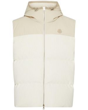 Moncler Bentu Logo Down Vest - White