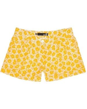 Moschino Logo Detail Shorts - Yellow