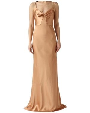 slim fit dress slacks Sandra Satin Backless Maxi Dress In Gold – Mew Mews main image 0
