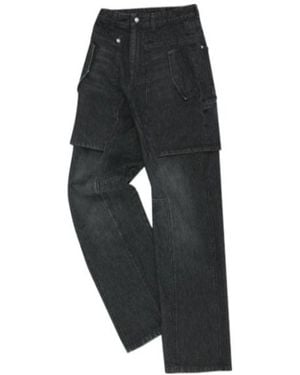 ANDERSSON BELL Raptor Layered Wide-Leg Jeans - Black