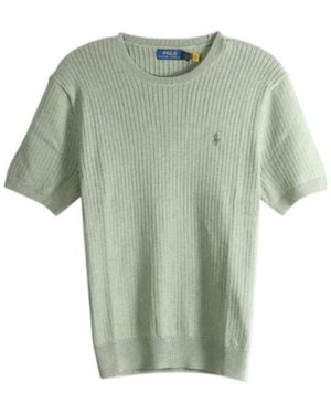 Polo Ralph Lauren Short-Sleeve Cotton Rib Stitch Crewneck Pullover Jumper - Green