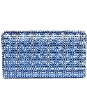 AMINA MUADDI Crystal-Embellished Shoulder Bag - Blue