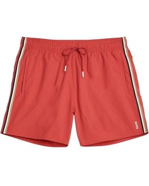 BOSS Drawstring Swim Trunks - Red