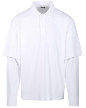 DARKPARK Long-Sleeved Layered Polo Shirt - White