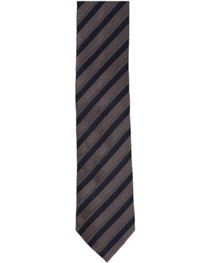 ZEGNA Striped Tie - Black