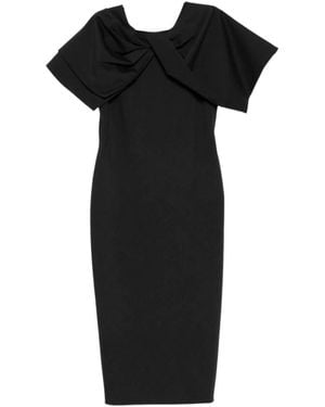 Alberta Ferretti Round Neck Dress - Black