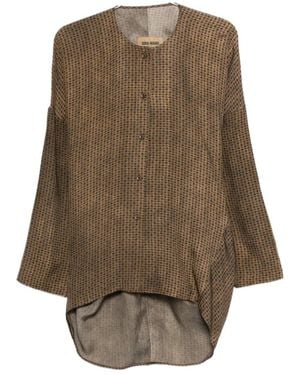Uma Wang Geometric Pattern Top - Brown
