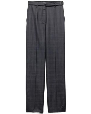 Prada Pleated Belted Pants - Gray