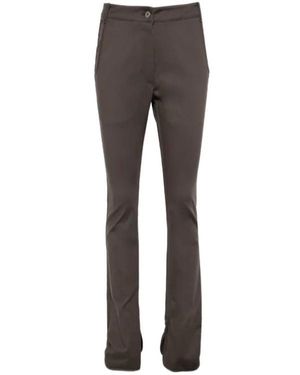Low Classic Slit Hem Slim-Fit Pants - Gray