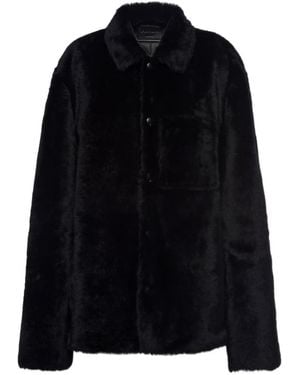 Prada Shearling Blouson Jacket - Black