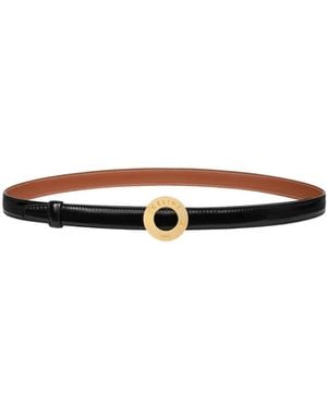 Celine Reversible Belt With Disc Buckle - White