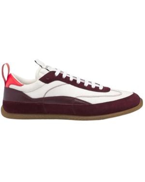 McQueen Ec1 Panelled Suede-Trim Trainers - Red