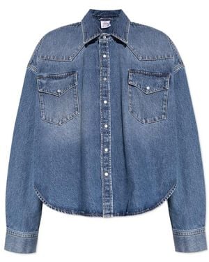 Vetements Long-Sleeved Denim Shirt - Blue