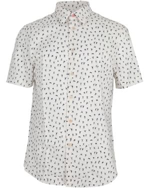 Paul Smith Graphic-Print Tailored-Fit Shirt - White