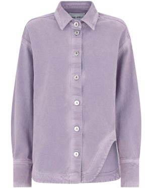 The Attico The Long Sleeved Denim Shirt - Purple