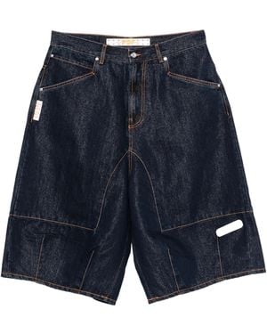 PDF CHANNEL Pdf Channel Logo Denim Shorts - Blue