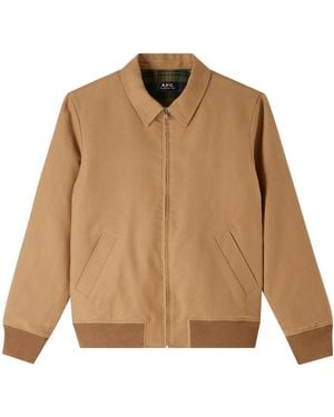 A.P.C. Logo-Embroidered Jacket - Natural