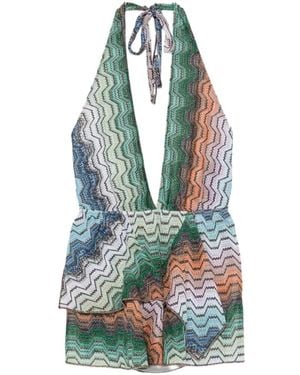 Missoni Zigzag-Knit Ruffled Mini Dress - Multicolour