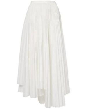 Plan C Plisse Asymmetric Muslin Maxi Skirt - White