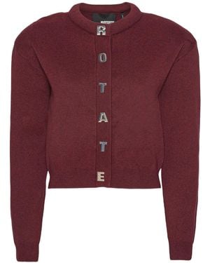 ROTATE BIRGER CHRISTENSEN Magtu Long-Sleeved Knit Cardigan - Red