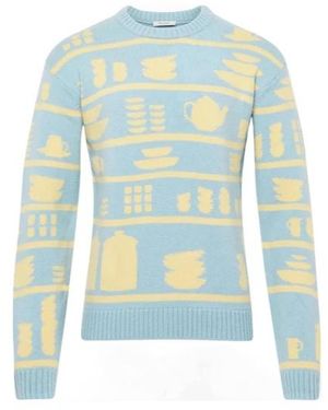 JW Anderson Crockery-Jacquard Jumper - Blue