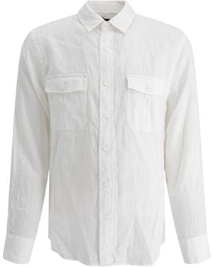 Vince Double-Pocket Linen Shirt - White