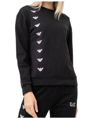 EA7 Round Collar Logo Sweater - Black