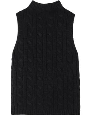 arch4 Cassie Cable Knit Cashmere Blend Vest - Black