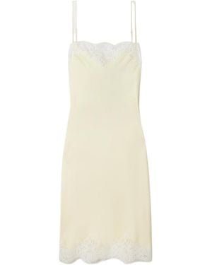 Stella McCartney Iconic Lace-Trimmed Satin Midi Dress - White