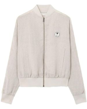 Palm Angels Logo Tree Cotton Jacket - White