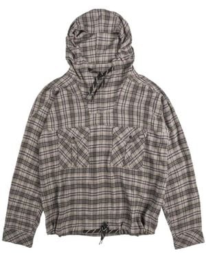 Martine Rose Check Fleece Hoodie - Gray