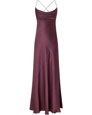 Pinko Farro Satin Slip Dress - Purple