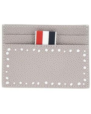 Thom Browne 3D-Detailing Leather Card Holder - White