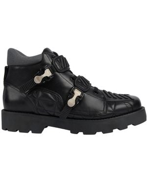 Gucci Buckled Leather Ankle Boots - Black