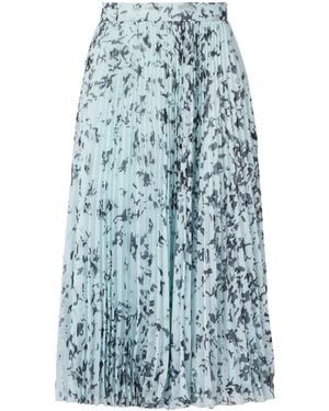 Proenza Schouler Cecily Pleated Printed Midi Skirt - Blue