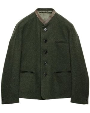 Prada Long-Sleeved Button-Up Jacket - Green