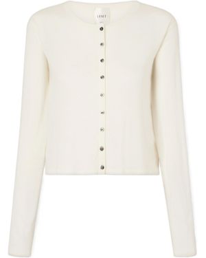 Leset James Merino Wool Cardigan - White