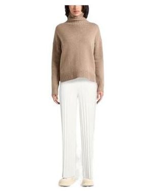 Max Mara High-Waisted Ribbed Knit Straight-Leg Pants - White