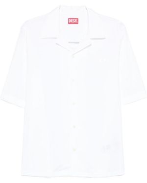 DIESEL S-Mac Camp Collar Short-Sleeved Shirt - White