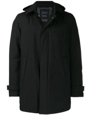 Herno Detachable Hood Overcoat - Black