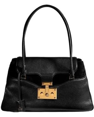 Gucci Large Tote Bag With Lock - Black