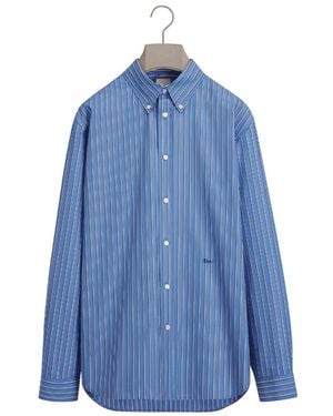 Dior Homme Striped Embroidered Shirt - Blue