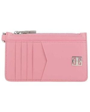 Givenchy Logo-Plaque Leather Wallet - Pink