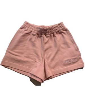 Fendi Elastic Waist Shorts - Pink
