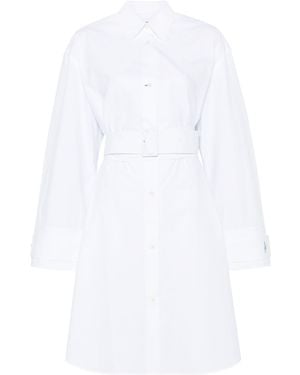 JW Anderson Jw Anderson Double Wrap Belted Shirt Dress - White