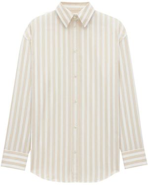 Saint Laurent Striped Cotton Cassandre Shirt Clothing - White
