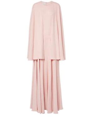 Giambattista Valli Pleated Caped Gown - Pink