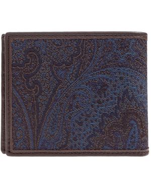 Etro Essential Jacquard Wallet - Blue