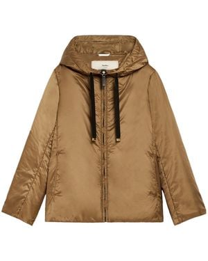 Max Mara Padded Water-Repellent Hooded Jacket - Natural