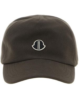 Moncler Moncler Rick Owens Logo Embroidered Baseball Cap - Black